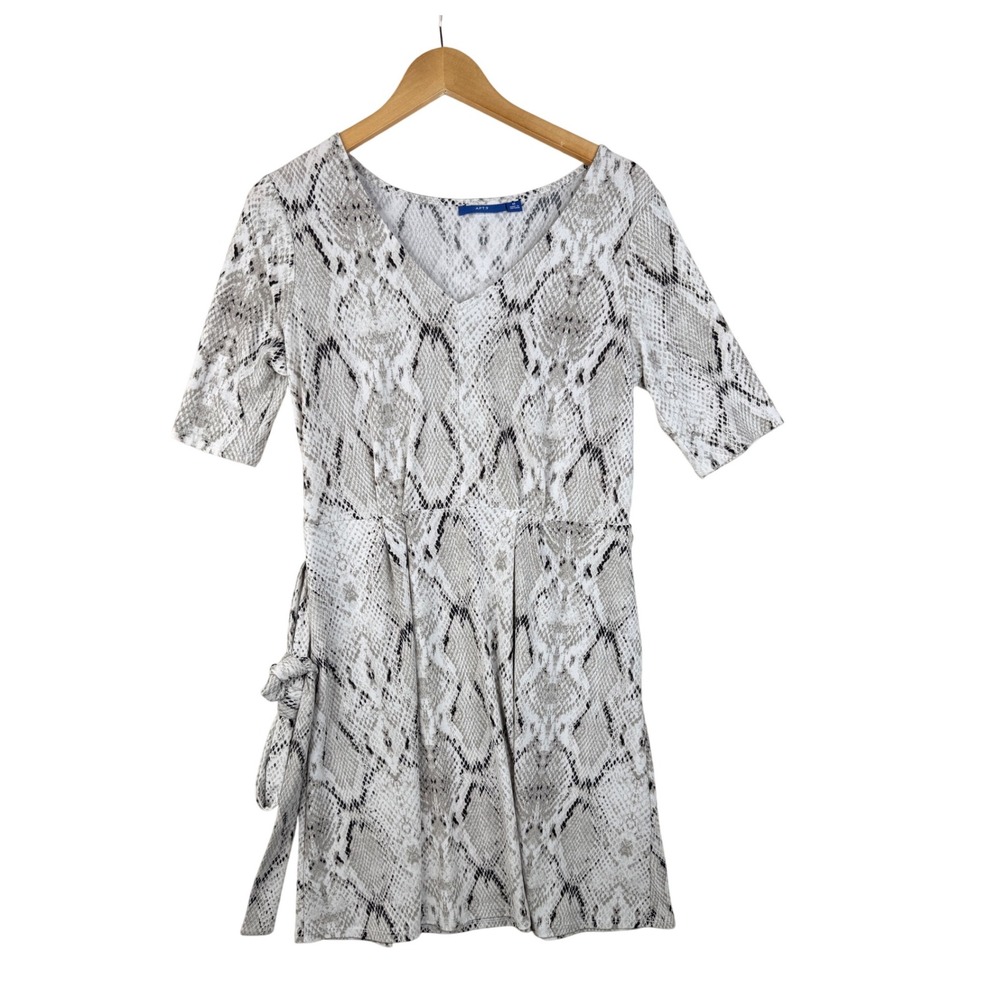 Apt 9 Dress Women's Reptile Snake Belt Neutral Knit Career V Neck‎ Size Medium